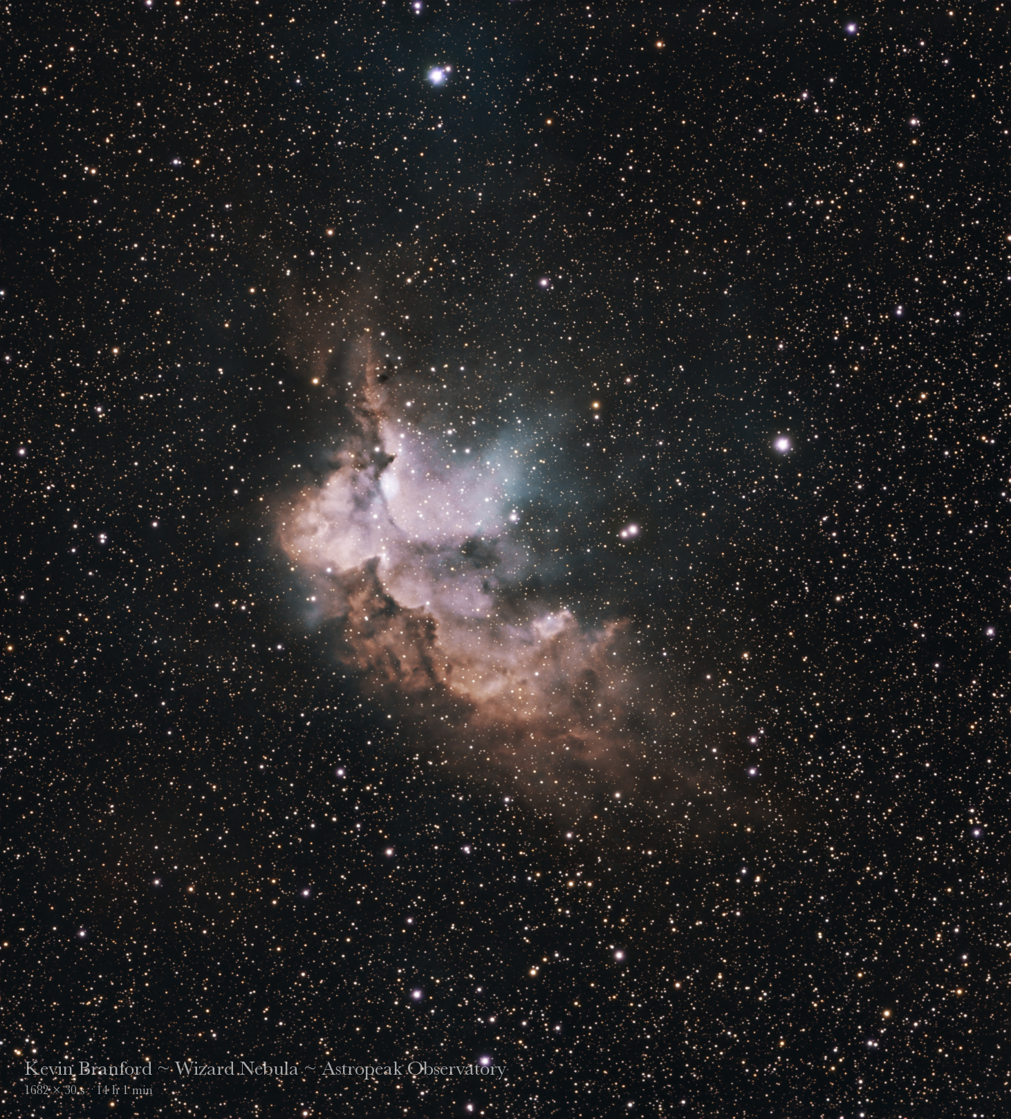 The Wizard Nebula NGC 7380, stacked in StackingWizard and processed in AstroWizard
